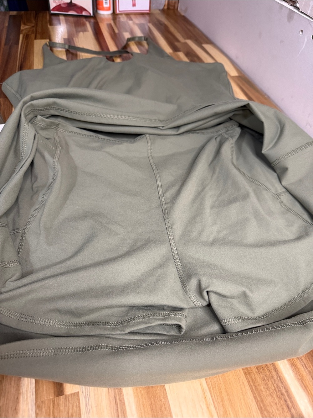 Nicole Miller Olive Green sporty romper dress activewear sporty athleisure plus - Picture 7 of 10